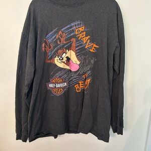 Harley-Davidson Black and Orange Licensed Tag Crewneck